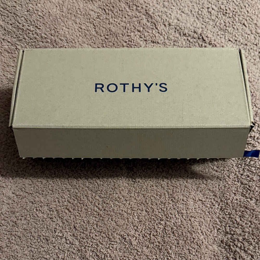 Rothy’s The Point II Stylish Tan Flats with Blue Accents - Picture 5 of 5
